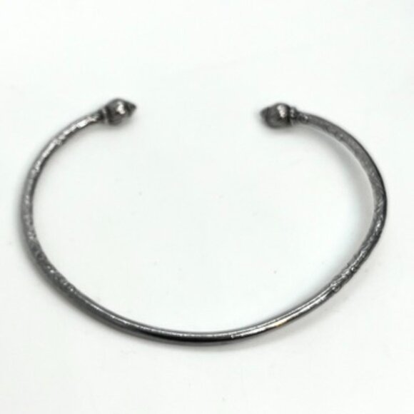 STERLING SILVER CUFF Bracelet Engraved Floral Open Bangle Artisan Torque AJ 925 - Picture 8 of 15